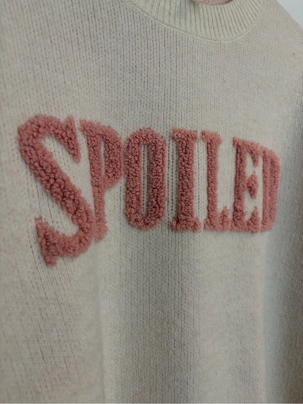 Twik Simons “Spoiled” Cream Oversized Sweater S - Picture 3 of 10